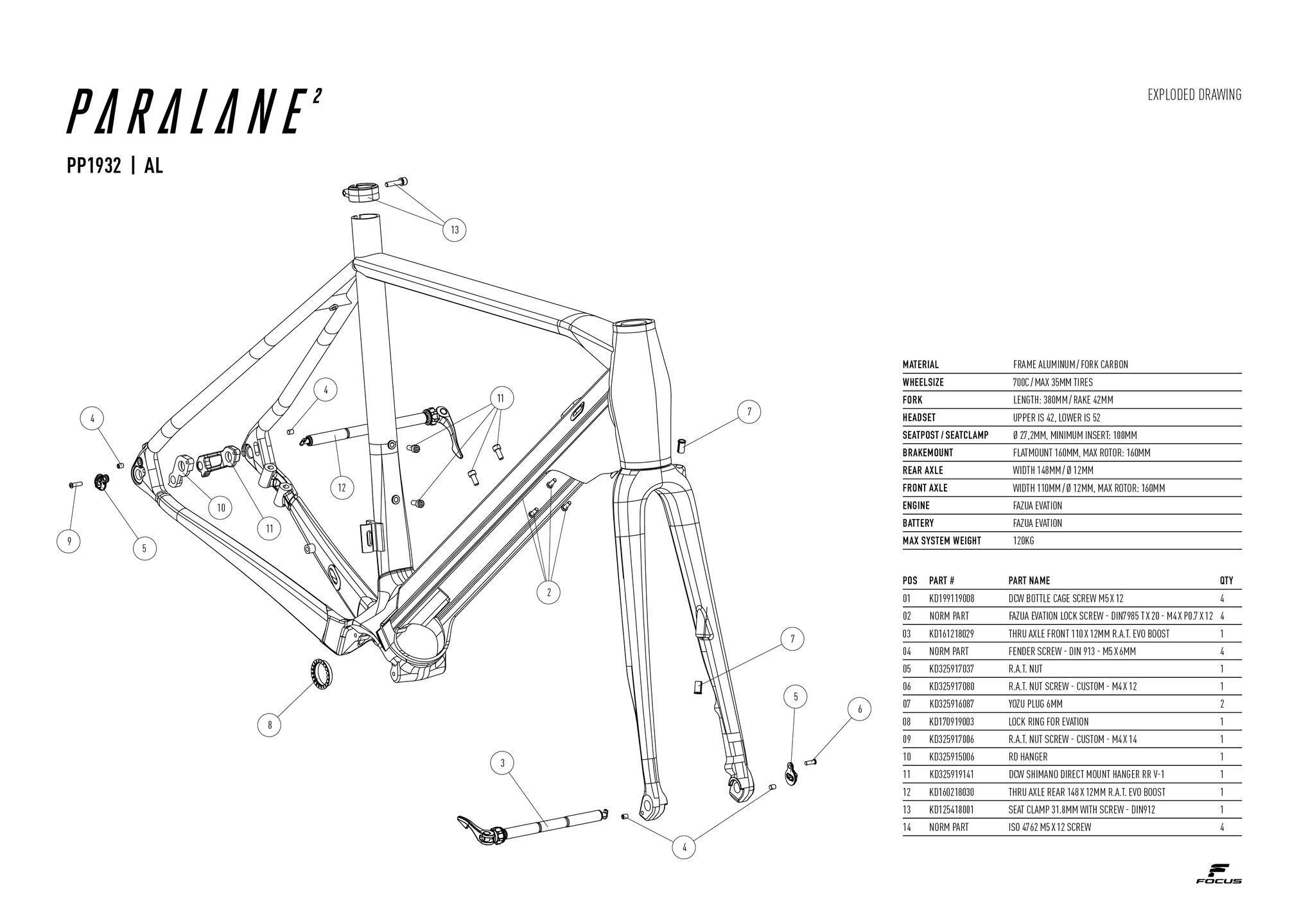 Focus Bike Size Chart